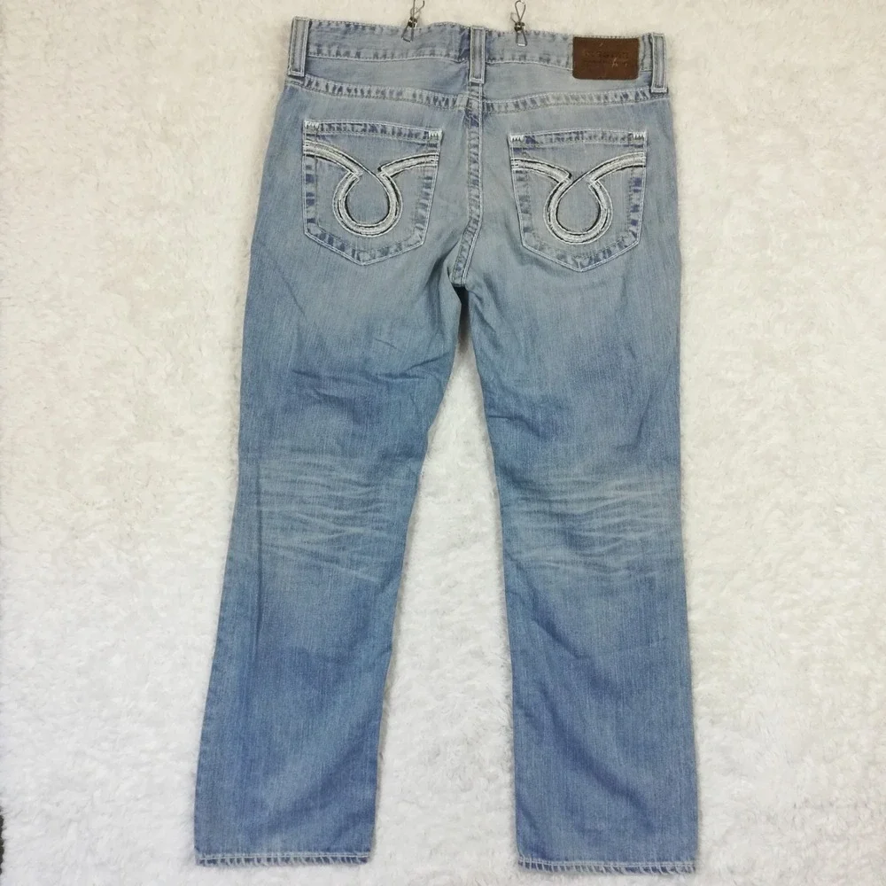 Big Star Mens Jeans Union Regular Straight Leg Blue Denim Light Wash Short 36S